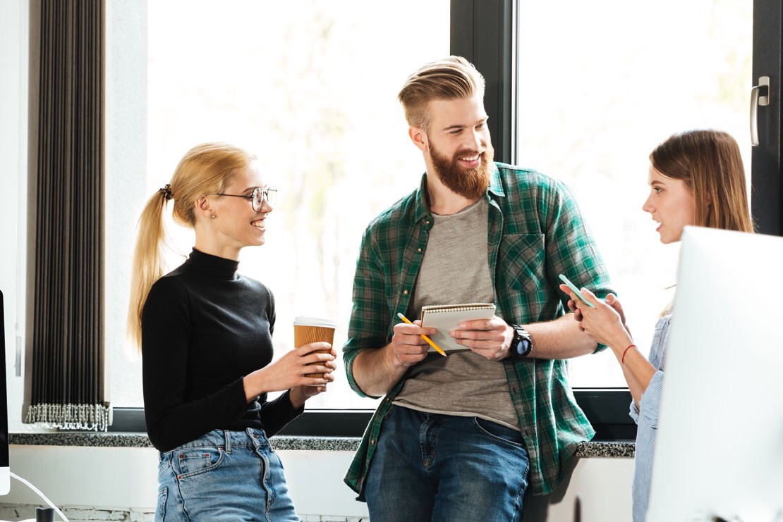 Professional business consultant working with technology solutions